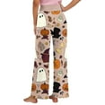 thumbnail image 4 of MLQIDK Plus Size Halloween Pajamas Women Halloween Pumpkin Bat Ghost Print Pajama Pants Elastic Waist Loose fit Fall Pajamas Funny Drawstring Pumpkin Pajamas Comfy PJ Bottoms, 4 of 4