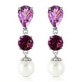 thumbnail image 2 of Galaxy Gold 14K Solid Gold 10.5 Carat Natural Amethyst Drop Earrings for Women - White Gold Fine Jewelry, 2 of 3