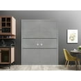 thumbnail image 3 of Sliding French Double Pocket Doors 72 x 80 inches | Planum 0014 Concrete with Frosted Glass | Kit Trims Rail Hardware | Solid Wood Interior Bedroom Sturdy Doors, 3 of 6