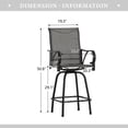 thumbnail image 6 of Sophia & William Set of 4 Outdoor Swivel Metal Bar Stools Patio Height Textilene Chairs, Dark Gray, 6 of 6