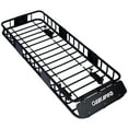 thumbnail image 5 of 64 Inch Universal Steel Rooftop Cargo Carrier Basket Heavy Duty Roof Rack for SUV Truck Jeep Overlanding Camping Gear Hauling Travel Off Road Black with Wind Fairing Tie Down Straps Easy Install, 5 of 20