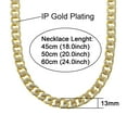 thumbnail image 5 of Male Cuban Chain Necklace Bracelet Set Zircon Gold Men Teen Jewelry 13MM 20inch, 5 of 5