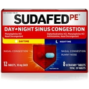 SUDAFED PE Day and Night Sinus Pressure and Congestion Tablets 20 ea (Pack of 2)
