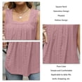 thumbnail image 4 of Camiseta sin mangas para mujer, camiseta sin mangas, ajuste holgado, cuello cuadrado, cómoda para viajes de cita, 4 of 8