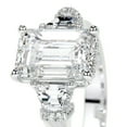 thumbnail image 3 of Bella Jewel Wedding Ring - 14K White Gold Plated Diamond Ring for Her - Radiant Cut Excellent 2 Ct Diamond Ring - Three Stone Diamond Ring for Women's - Engagement Wedding Diamond Ring for Her, 3 of 3