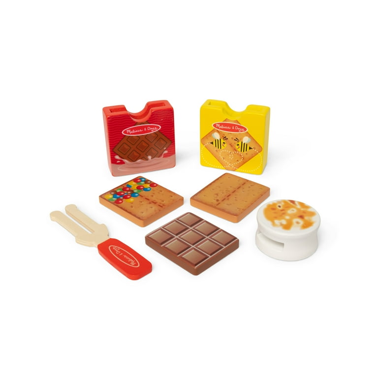 Melissa & Doug Wooden S'mores Picnic Play Food Set, Pretend