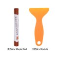 thumbnail image 3 of Madera Muebles Reparación Kit, 3uds Cera Madera Relleno Pegar con Espátula Crayón Marcadores Muebles Retoque Kit para Removedor Rayones Rozaduras en Muebles Piso, Arce Rojo, 3 of 8