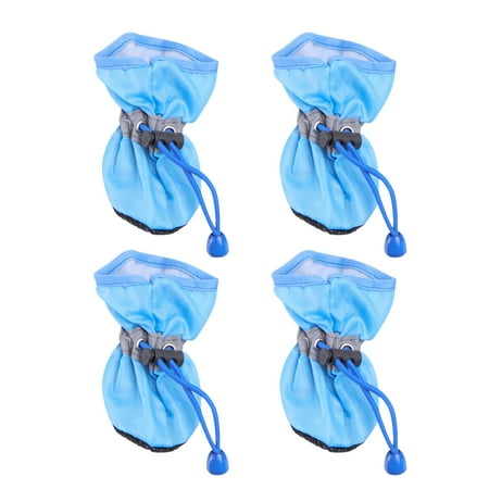 

4 Pcs Waterproof Anti Dog Boots All Seasons Pet Booties For Small to Medium Dogs Size XXXL (Blue)
