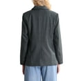thumbnail image 3 of INSPIRE CHIC Women's Plaid Blazer Lapel Collar Long Sleeve Double Breasted Jacket S Dark Grey, 3 of 5