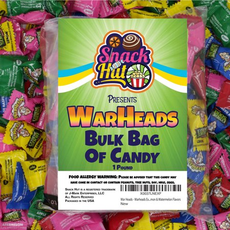 War Heads Warheads Extreme Sour Hard Candy Assorted Flavors Bulk 1 Pound
