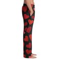 thumbnail image 3 of Fgvctg Mens Pajama Pants Valentine's Day Loungewear Sleepwear Wide Leg Pajama Heart Graphic High Waisted Pj Pant Stretch Spring Drawstring Lounge Pants with Pockets Purple Pink 2XL, 3 of 6