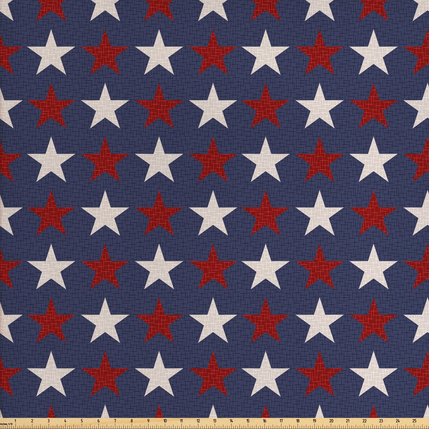 Primitive Country Fabric by The Yard, Symmetric Stars United States