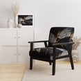 thumbnail image 2 of Designart "Ebony Geode Abstract I" Fauteuil d'Appoint en Marbre Noir - Fauteuil Moderne pour Salon, 2 of 7