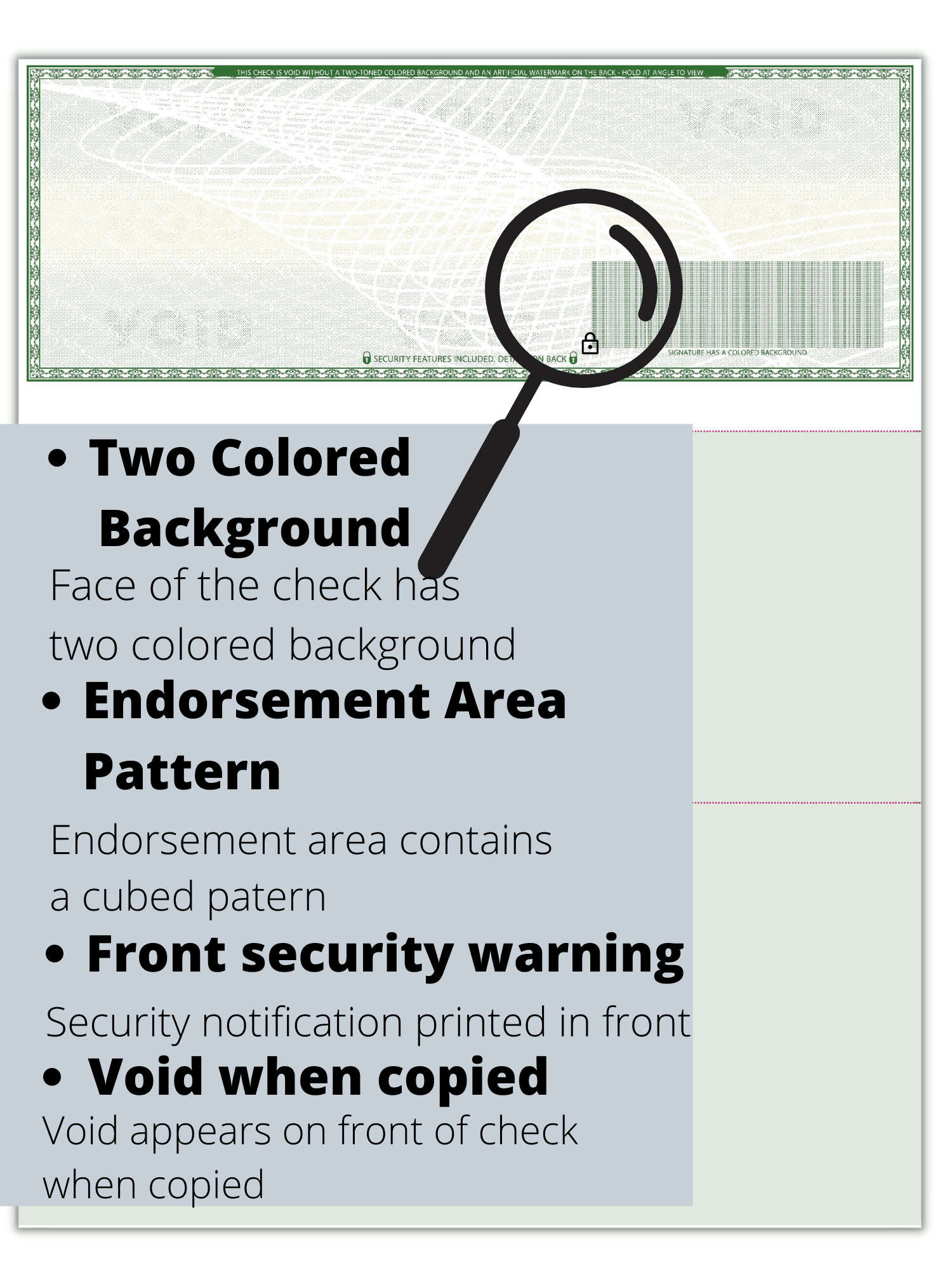 Compuchecks 2000 High Security Blank Check Stock - Checks on Top Two Perforated Vouchers on Bottom Compatible with QuickBooks, & Laser or Inkjet Printers, Check Paper Weight # 70 (Green Art Deco)