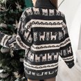 thumbnail image 4 of Vestido de punto navideño de manga larga con abalorio suelto y cuello redondo para mujer Pompotops  hdfakjf5022, 4 of 7