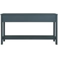 thumbnail image 2 of 60" Accent Console Table, Modern Sofa Table with 2 Different Size Storage Drawers and Bottom Shelf, Long Solid Wood Entryway Table for for Hallway, Living Room, Foyer, Navy, 2 of 9
