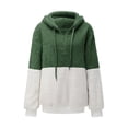 thumbnail image 5 of Baqcunre Hoodies For Women Splicing Sweatshirt Half Zipper Rope Hooded Double Fleece Sweatshirt Pullover Jacket Ladies Hooded Sweatshirt Womens Jacket Womens Fall Tops Green XXL, 5 of 5