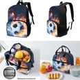thumbnail image 2 of Binienty 3PCS Backpack And Lunch Bag Set For Boys Soccer School Backpack Fire Lightning Bookbag For Kindergarten Girls Lightweight School Bag Insulated Lunchbox Zipper Pencil Pouch, 2 of 6