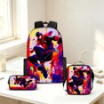 thumbnail image 4 of 3Pcs Spider Pattern School Backpack Set with Lunch Bag and Pencil Case for High School Students Superhero Large Capacity Hero Comic Web Travel Daypack Heavy Duty Rucksack, 4 of 5