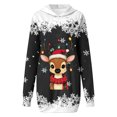 thumbnail image 4 of Christmas Skirts for Women Christmas Party Dresses Women's Christmas Lighted Deer Christmas Print Hoodie Dress, 4 of 4