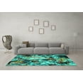 thumbnail image 3 of Ahgly Company Indoor Round Abstract Turquoise Blue Contemporary Area Rugs, 8' Round, 3 of 4