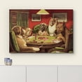 thumbnail image 3 of HFDF Canvas Wall Art - Dogs Playg Poker Series - A Bold Bluff by by C.M Coolidge - Giclee Prt Gallery Wrap Modern Home Art Ready to Hang - 16x12inch Framed, 3 of 5
