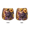 thumbnail image 3 of Rateoe Sunshine Cute Cat Sunflower Printed 2 in 1 Women's Workout Shorts for Athletic Gym Running Shorts with Phone Pockets-Small, 3 of 7