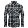 thumbnail image 1 of Men's Casual Slim Fit Checkered Shirt Long Sleeve Button Down Plaid Shirt for Outdoor and Streetwear Stylish Comfortable Breathable Summer Fall Fashion, 1 of 2