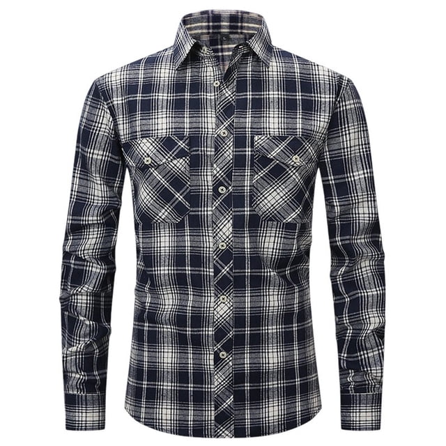 Men's Casual Slim Fit Checkered Shirt Long Sleeve Button Down Plaid Shirt for Outdoor and Streetwear Stylish Comfortable Breathable Summer Fall Fashion