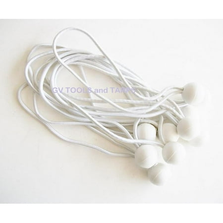 

9 White Ball Bungees Elastic Cord Plastic Ball Tarp Canopy Attachment 50pc lot