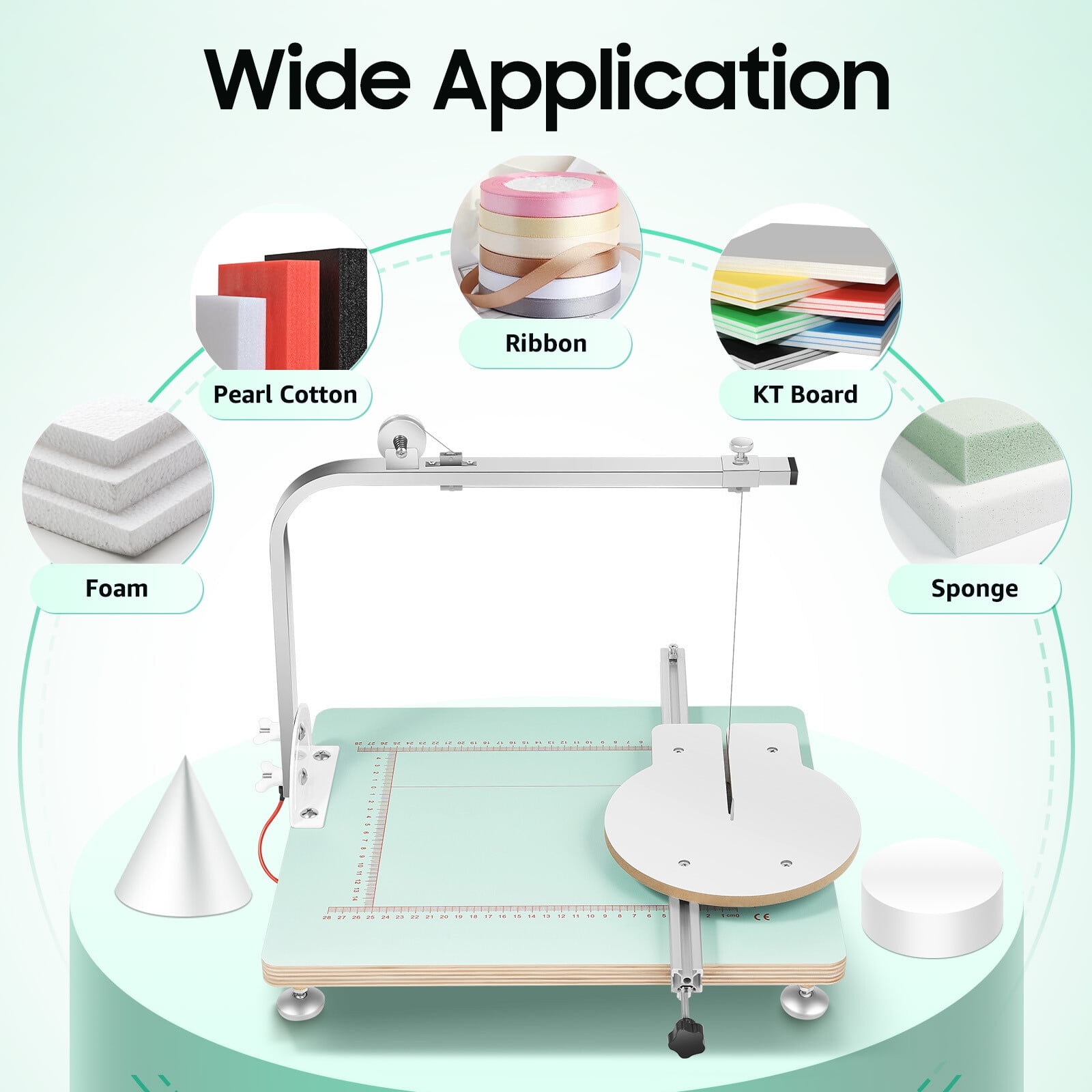 72W Tabletop Hot Wire Foam Cutter for Foam Sponge,Adjustable Temperature 32-572℉,Portable Lightweight Hot Wire Foam Cutting Machine Styrofoam Cutter with 15.4 * 12.9 Inches Workboard