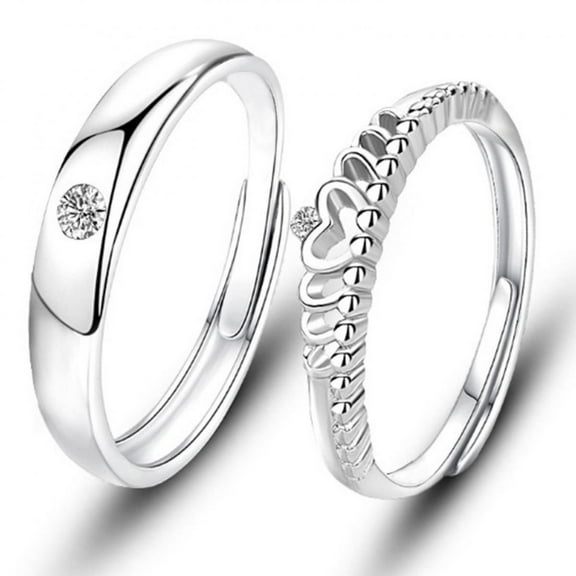 APIPEE 2pcs His and Hers Wedding Ring Sets Couples Engagement Rings Women and Men 925 Sterling Silver AAA Cubic Zirconia Valentine's Day Gift