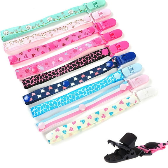 Dengjunhu Baby Pacifier Clips Solid Color, 7PCS Universal Holder Leash for Boys and Girls, Teething Toys Teethers