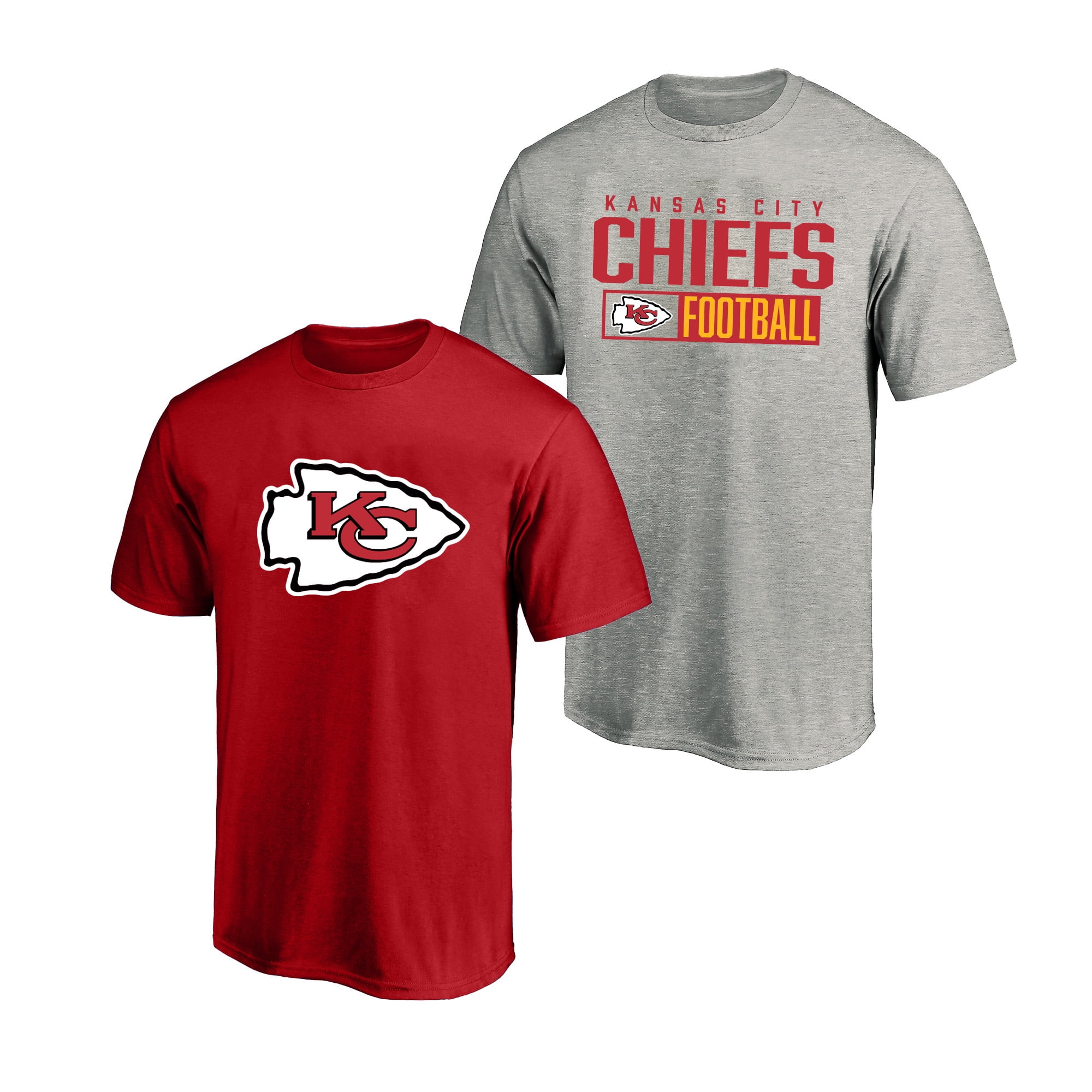 Men's Fanatics Heather Gray/Red Kansas City Chiefs Big & Tall 2-Pack T-Shirt Set