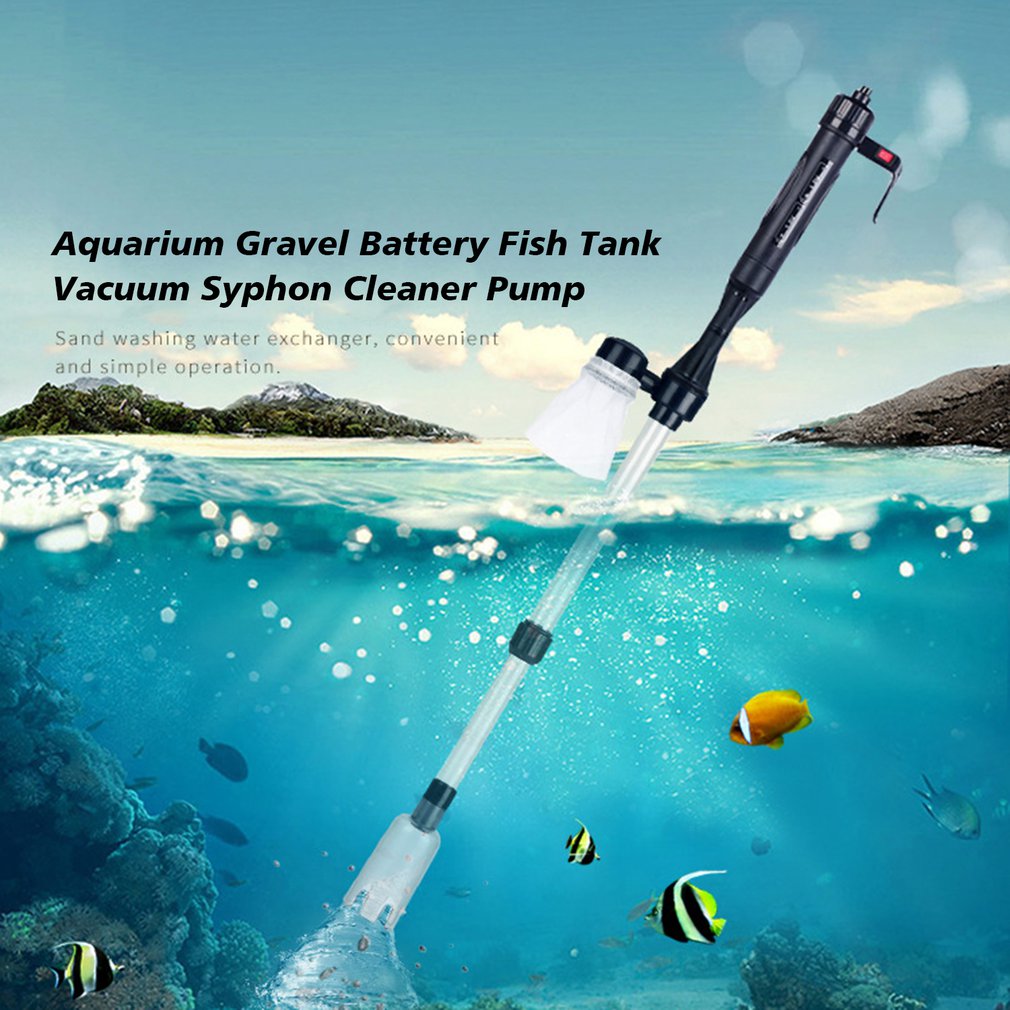 New Arrival Aquarium Gravel Battery Fish Tank Vacuum Siphon Cleaner