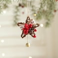thumbnail image 4 of 3.94 Inch Mini Christmas Tree Wreath - Brown Rattan-Style Hanging Ornament for Doors, Gifts & Farmhouse Holiday Decor (Plastic, Reusable), 4 of 6