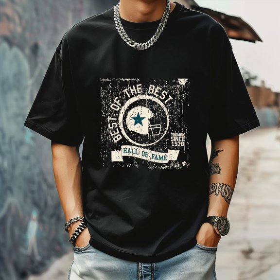 Men's T Shirt Round Neck Patterned Tee Summer New Sports Shirt Vintage Style Gift for Friends XS