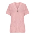 thumbnail image 7 of Drovellove Plus Size Women's V Neck Knit Cardigan with Button Front and Hollow Details - Casual Long Sleeve Open Front Sweater for Spring and Summer, 7 of 7