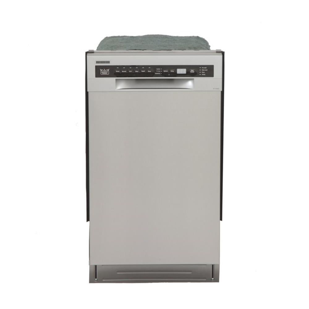 Pemberly Row 18" Stainless Steel Front Control Dishwashers in Silver