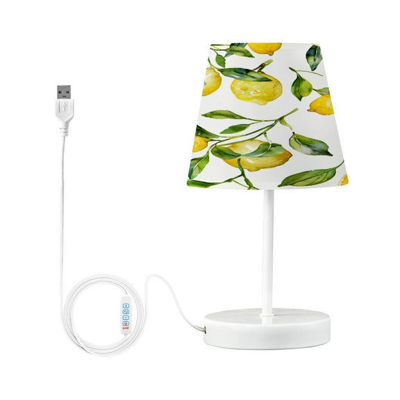Lemons and Leaves Desk Lamp LED Table Nightstand Lamps with 3 Color Temperatures for Home Bedroom Living Room Decor 6x11