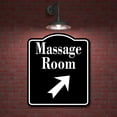 thumbnail image 2 of Massage 45 Degree Up Right Arrow BLACK Aluminum Composite Sign, 8.5"x10", 2 of 10