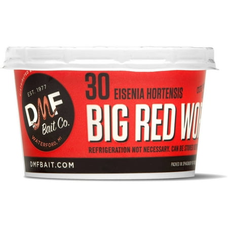 DMF Bait Big Red Worms Bait, 30 Count
