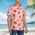 thumbnail image 2 of Lsque Strawberry pattern Hawaiian Shirt for Men, Unisex Summer Beach Casual Short Sleeve Button Down Shirts-, 2 of 9
