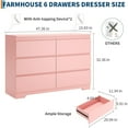 thumbnail image 3 of Commode Moderne Rose à 6 Tiroirs, Commode Moderne Simplement, Commodes à 6 Tiroirs pour le Rangement des Vêtements pour Chambre, Commode Double en Bois pour Chambre, Salon, Entrée, 3 of 7