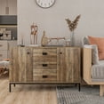 thumbnail image 2 of HOMCOM Buffet Industriel, Armoire de Rangement, Placard d'Accent Brun, 2 of 10