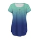 thumbnail image 4 of Tops de Mujer Elegantes Blusas Casuales Camisas de Moda Con Cuello en V Gradiente Impreso Túnica Botones Camiseta de Manga Corta Odeerbi  ODB154210, 4 of 6