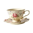 thumbnail image 3 of Taza de Café con Diseño Artístico Floral Taza para Cappuccino con Bandeja Taza de Té con 250ml de Capacidad Taza de Cerámica Duradera Adecuada para, 3 of 9
