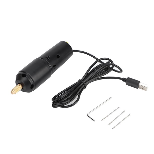 Mini taladros de mano eléctricos de 18W, taladro Micro USB de mano de 5V CC con 3 uds de brocas Tmvgtek Piezas de repuesto para herramientas