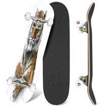 31'' Complete Skateboard 7 Layer Canadian Maple Double Kick Deck Skateboards Skate Board for Beginner Adult Gifts