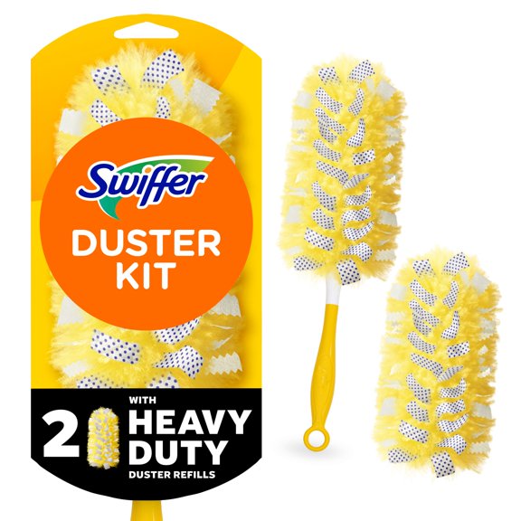 Swiffer Duster Kit with Short Handle, Heavy Duty Dusting Starter Kit with